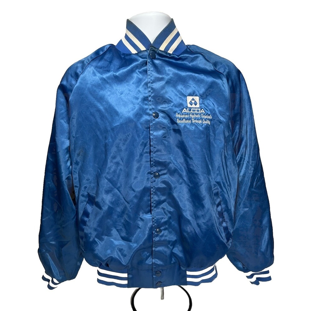 Alcoa Arkansas Hydrate Chemicals Plant Vintage Satin Bomber‎ Jacket XL WestArk